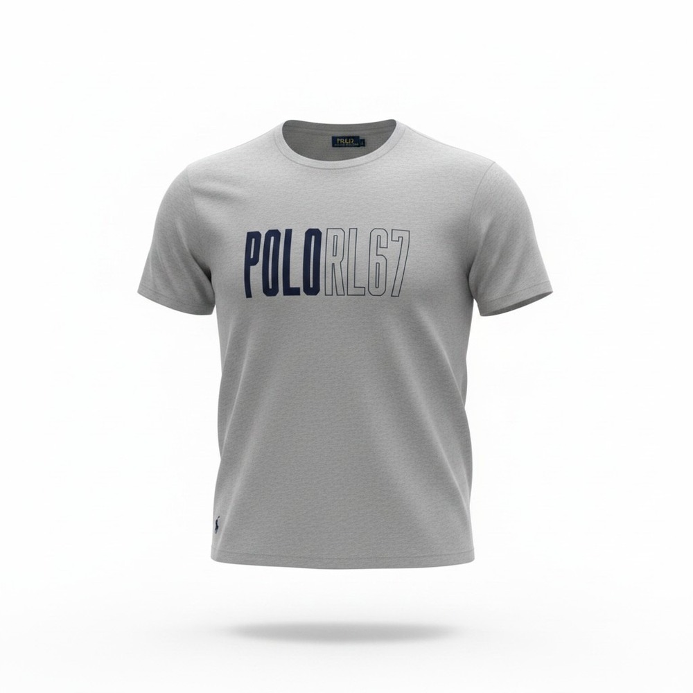 Polo Ralph Lauren T-Shirt Men 4XB Grey Graphic Tee Big & Tall Logo Preppy Spring